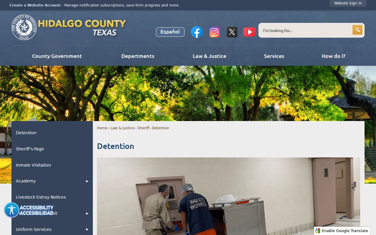 Hidalgo County arrest warrant detention and jail service information